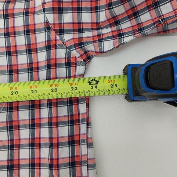 Cinch Men's Plaid Button-Up Short Sleeve Shirt Red/White/Black Size M Rodeo Core - Picture 6 of 7